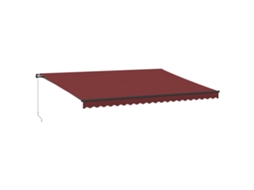 Toldo retrátil VIDAXL Burgundy Tecido (500x300 cm)
