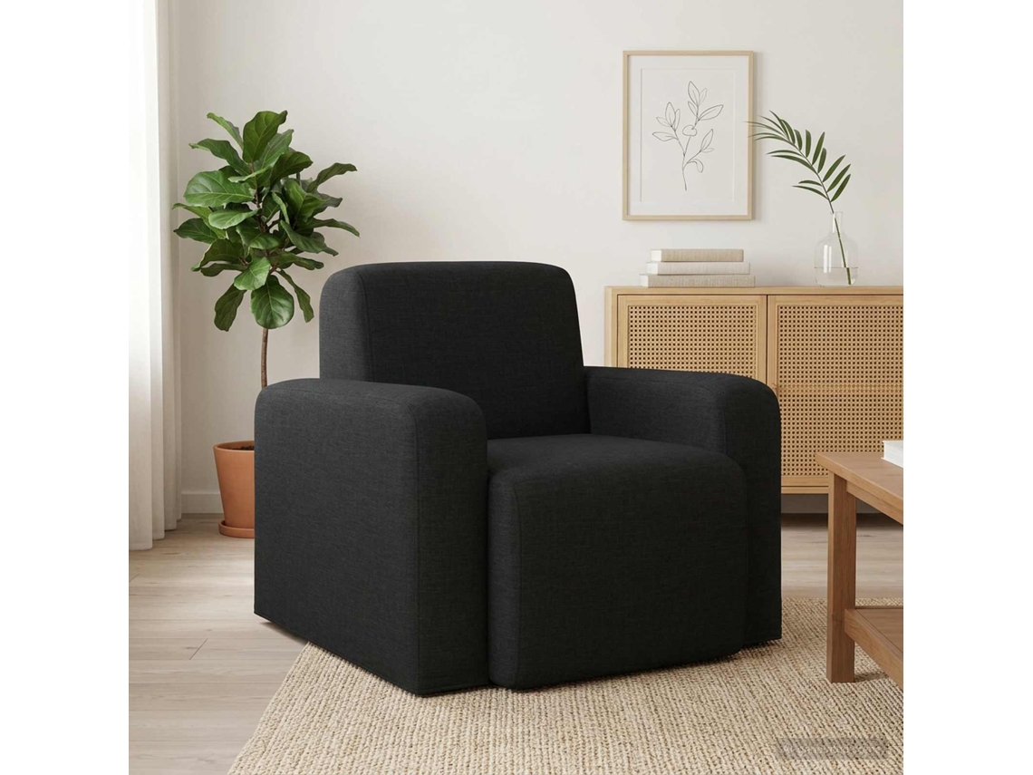 Vidaxl Poltrona Preto Tecido