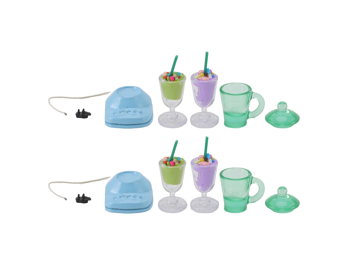 Mali 2 Conjuntos Kit Mini espremedor Casinha de Bonecas 1:12 Acessórios Decoração Brinquedo Azul