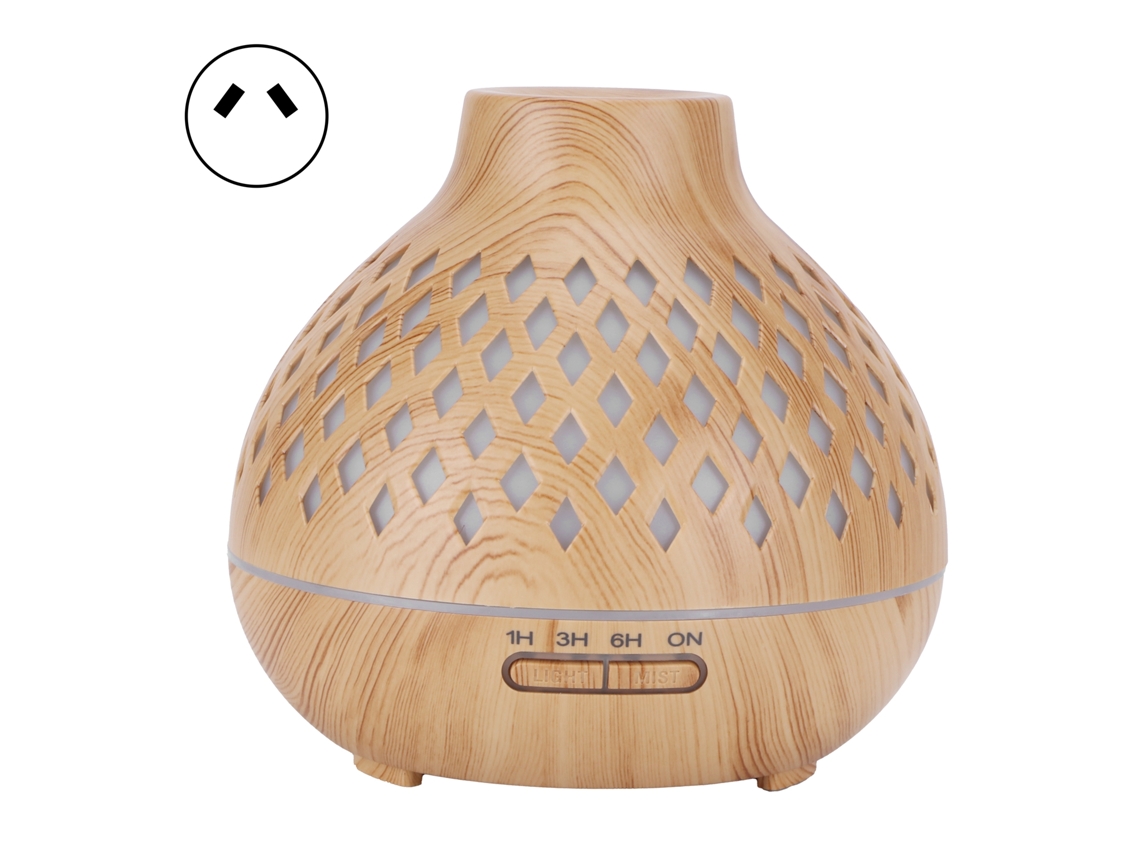 Laxiscreed Umidificador Aromático 2 Em 1 Com Luz Led De 7 Cores E Reservatório De 400ml