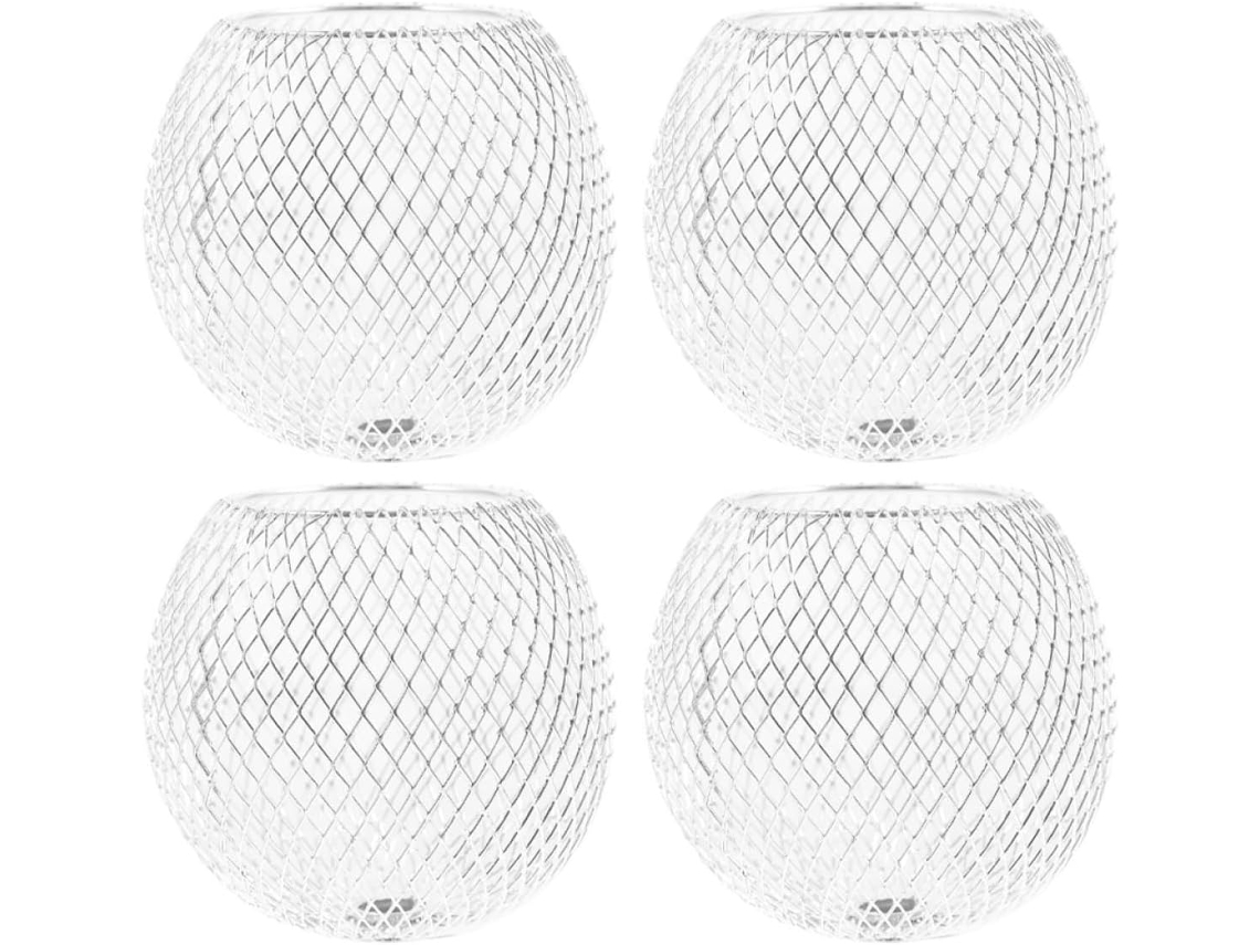 Conjunto de 4 Esferas de Metal Branco SFUSHOS
