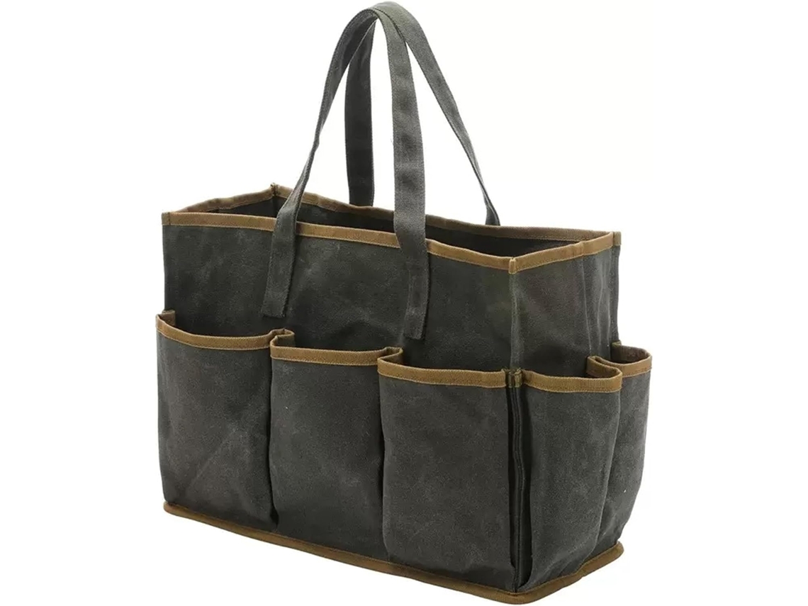 Bolsa para ferramentas de jardinagem, bolsa de lona grossa para ferramentas de jardinagem, jardinagem com vários bolsos com zíper.