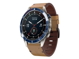 Bracelete para Garmin Marq Captain Gen 2 Couro Fivela de Aço Marrom Claro XIAOMOYU (22mm)