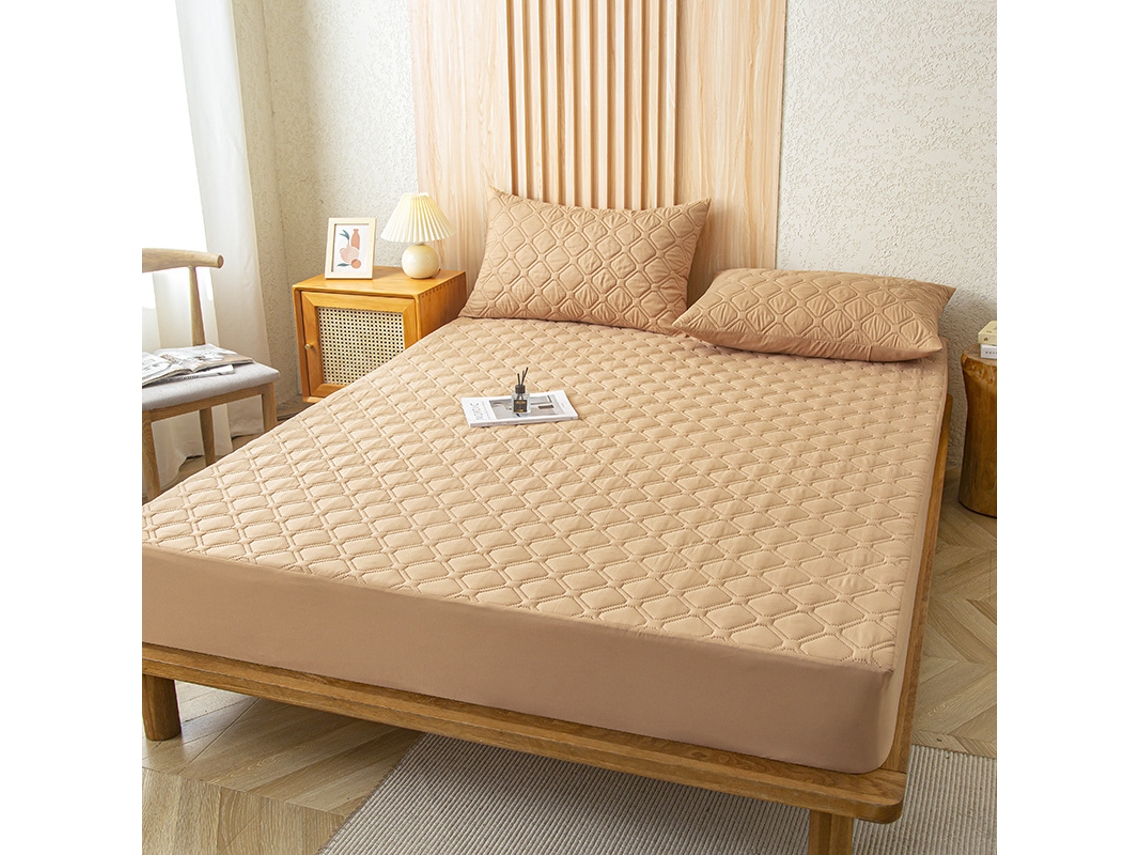 Protetor De Colchão Impermeável Czhhmart( Fitted Sheet) 200cmx220cm (com Par De Fronhas) Cáqui