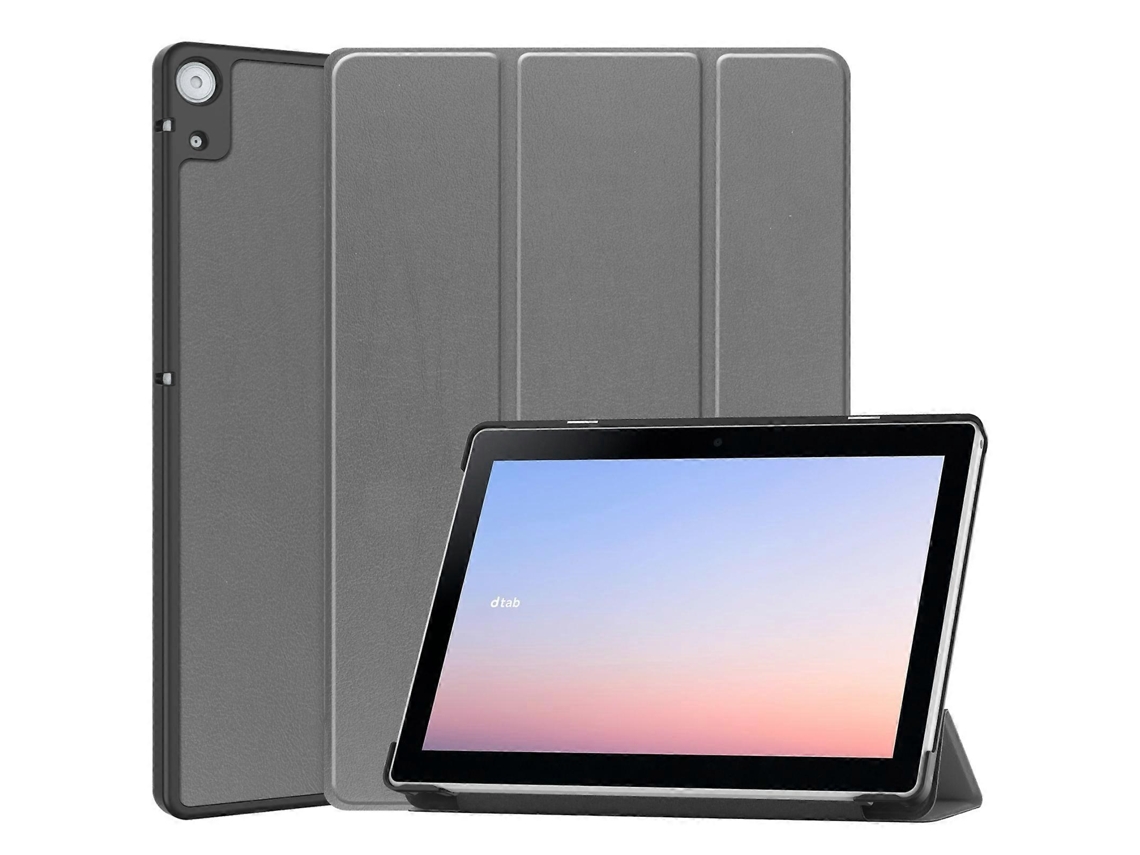 Capa de couro com textura Custer da Webake 3 dobras para tablet Docomo Dtab D 51c