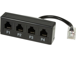Cabo de Rede LOGILINK (RJ45 - RJ11 - 10 cm - Preto)