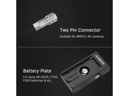 Placa adaptadora de bateria 2026 para Blackmagic BMPCC 4K, compatível com Sony NP-F970, F750 e F550.
