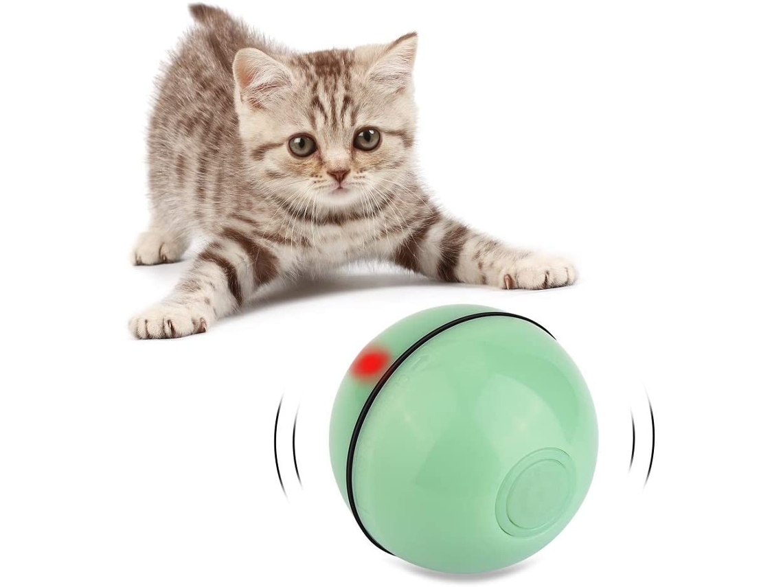 Bola de Brinquedo Interativa para Gatos com Luz Led Bola Giratória  Automática de 360 Graus Interativa Recarregável Por Usb