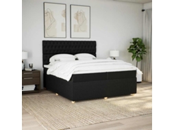 Vidaxl Cama Com Molas/colchão 200x200 Cm Tecido Preto