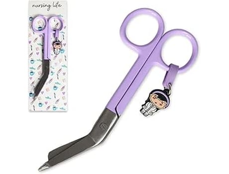 Tesoura de Enfermagem Tesoura Sem Corte Aço Inoxidável Design Porta-Chaves Distintivo NURSING LIFE