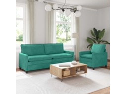 Vidaxl Conjunto De Sofás 2 Unid. Turquesa Veludo
