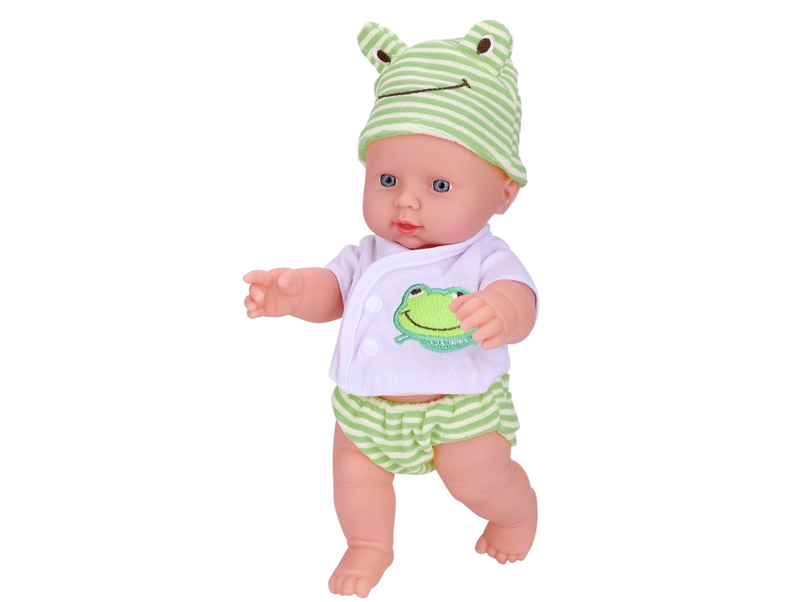 Muñeca Bebé De Vinilo Com Alta Simulação E Roupa De Muñeco Recém-nascido Brinquedo De Banho (verde)