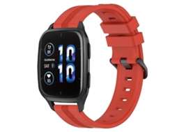 Pulseira De Relógio Lurelia Para Garmin Forerunner Sq2 20 Mm Côncavo Listrado Slicone Vermelho