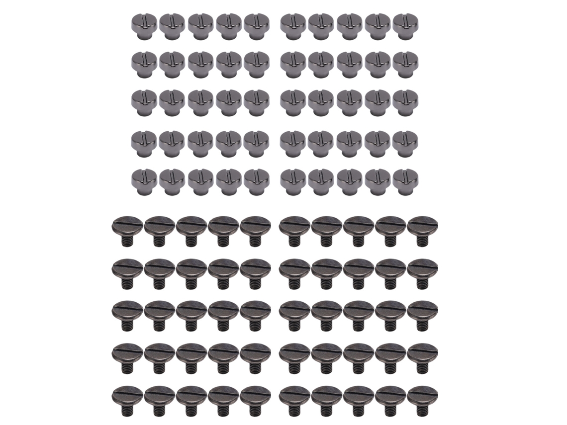50 Conjuntos De Parafusos De Remache De Cabeça Plana Para Artesanato Em Couro, Decoração E Roupa 6mm Gunmetal