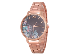 Relógio de Pulso Leisure de Quartzo com Pulseira de Aço Zhoulianfa (ouro Rosa)