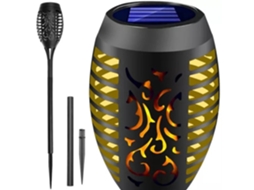 Tocha Solar De Jardim Com Efeito De Chama Led Tremeluzente