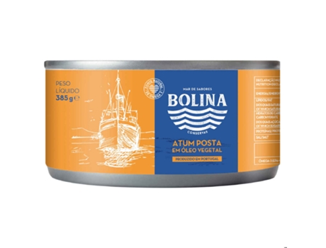 Atum Posta em Óleo de Girassol BOLINA emb. 385 gr (peso escorrido 250 gr)