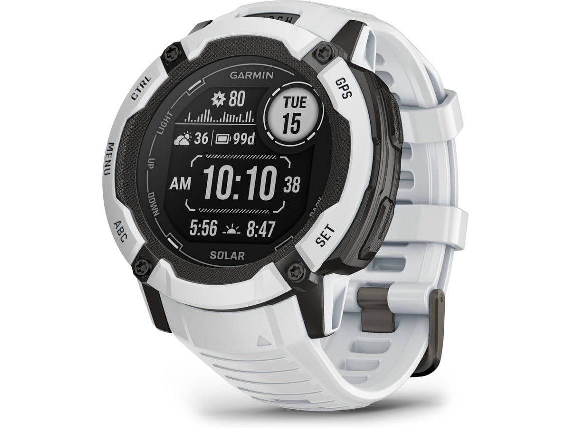 Smartwatch GARMIN Instinct 2X (Bluetooth - Até 40 dias de autonomia com Energia Solar - Branco)
