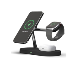 Carregador 5 Em 1 Magnético 15w,iphone 12-17, Apple Watch E Airpodsmagsafe Com Luz Neutra Preto Hexinyigjly