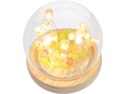 Kit De Luminária Noturna Diy Tulipa Rosa, 1 Conjunto, Vidro, Madeira,