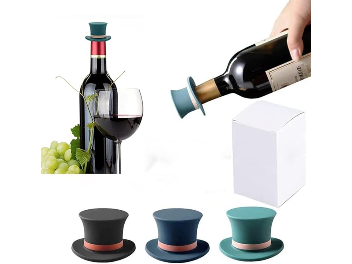 Rolha De Vinho De Silicone, Para Vinho Tinto Divertida, Reutilizável
