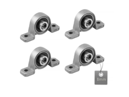 2026 2025 Novos 4 Rolamentos de Bloco de Travesseiro, Bore 8mm, Liga de Zinco, Ajustável, Versátil
