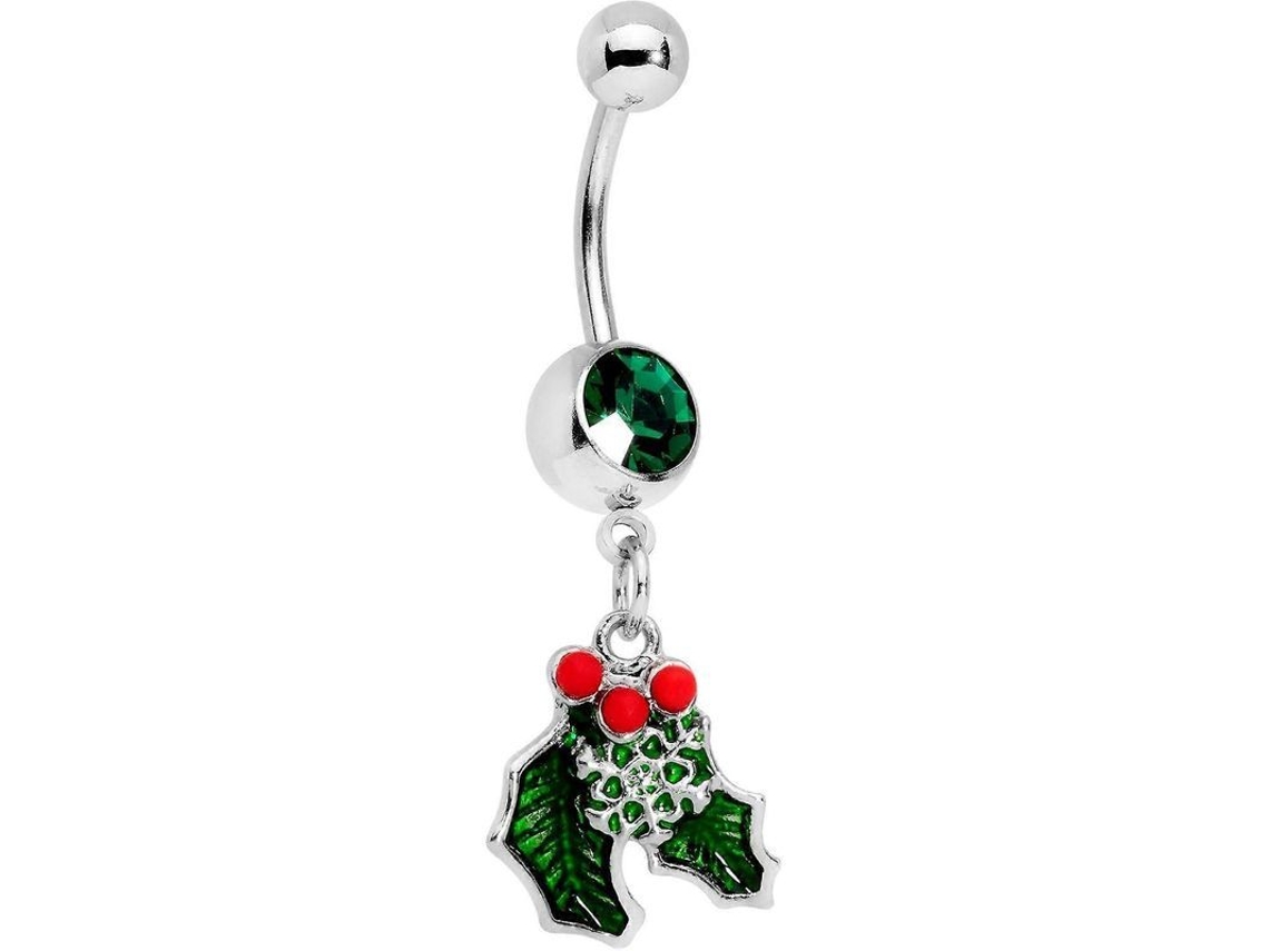 Piercing de Umbigo em Aço 316L, 12mm, Verde CHARM