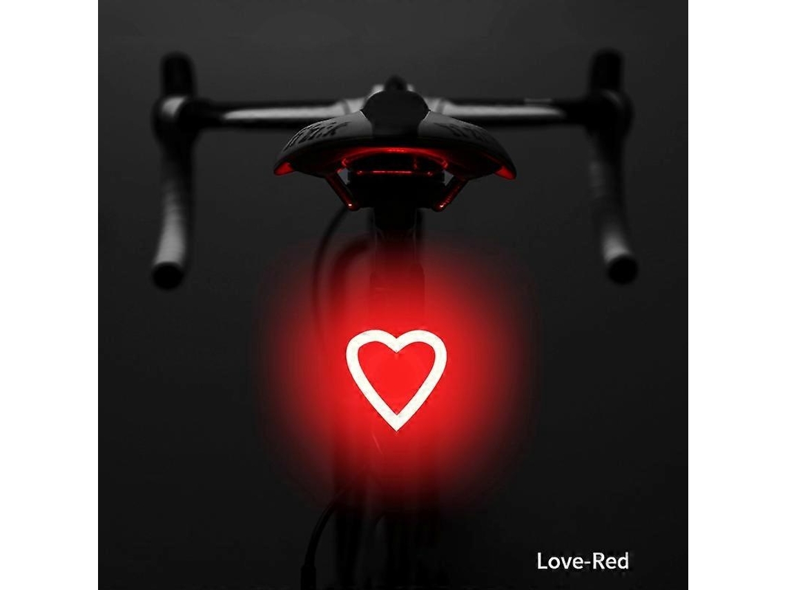 Lurelia Lanterna Traseira, Nova Traseira Em Led Em Formato De Coração, Recarregável Via Usb E À Prova D'água Para Mtb.