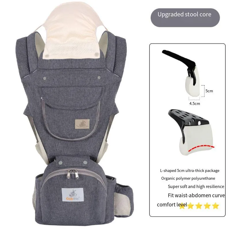 Colete De Bebê Portátil De Quatro Estações 23*53cm (cinza Premium Pacote Em L Com Espuma 5cm De Atualização)