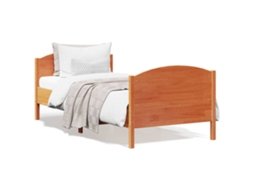 Vidaxl Cama Sem Colchão 90x190 Cm Madeira De Pinho Maciça Castanho-mel
