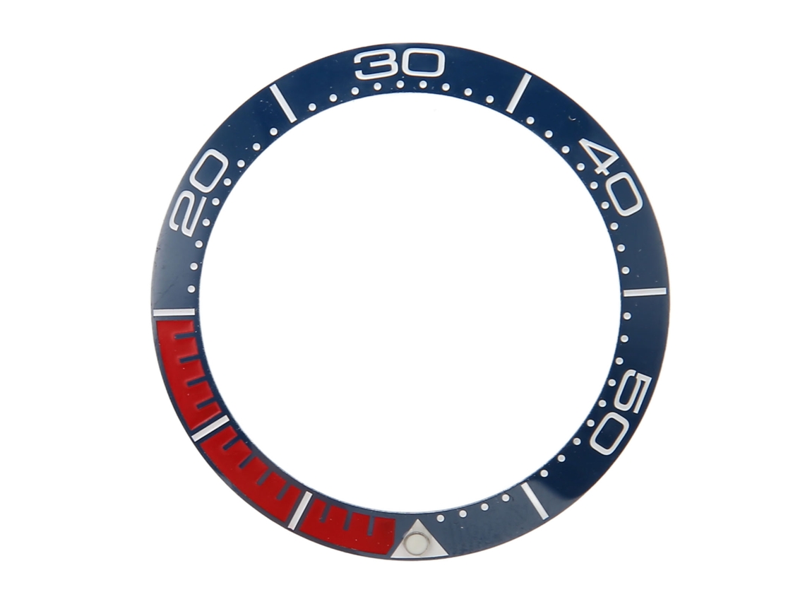 Anel De Bezel Cerâmica 38mm Para Relógio Profissional Vermelho Azul