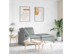 Vidaxl Sofá Modular Com Pufes E Almofadas Tecido Cinzento-claro