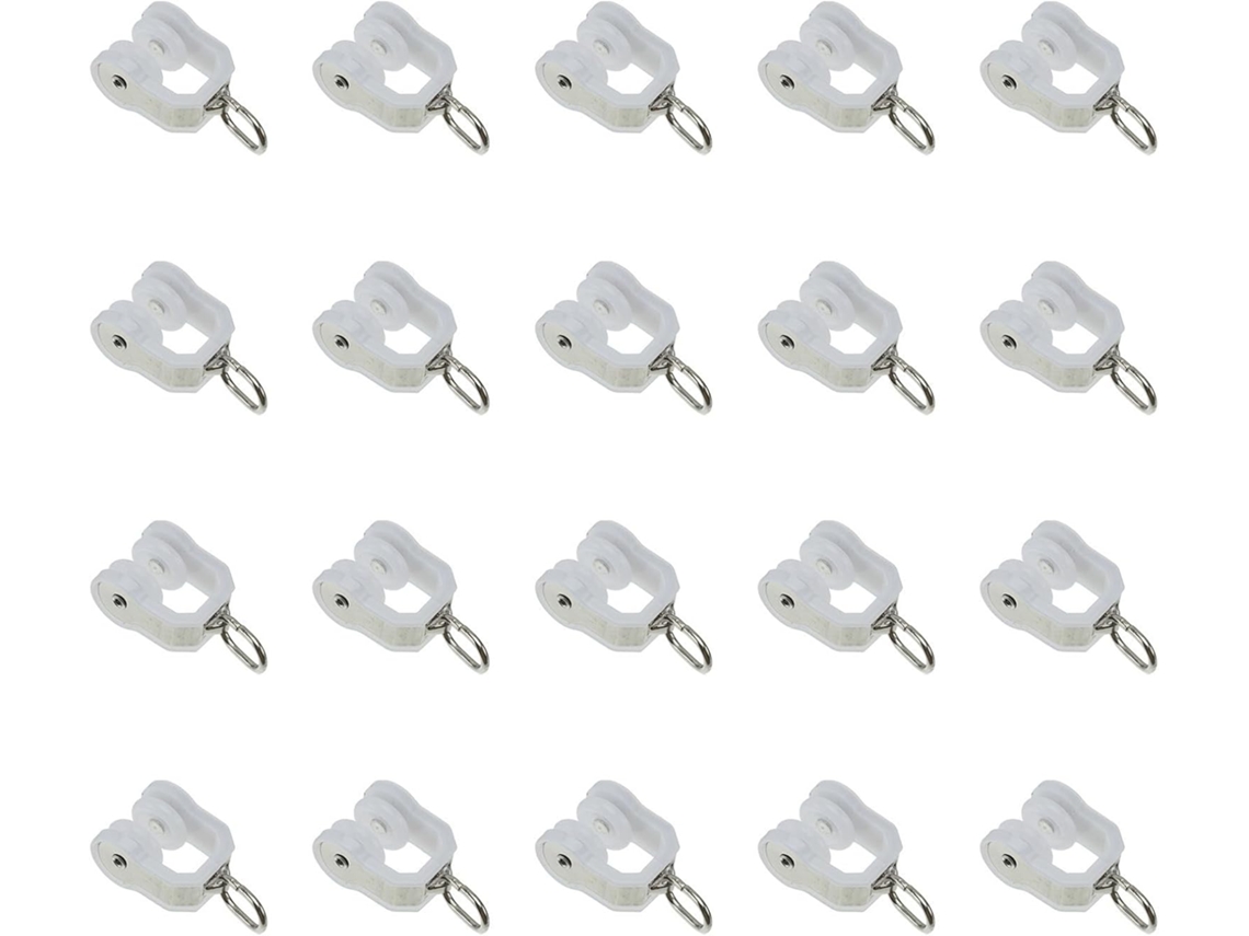 Polia Para Trilho De Cortina, 20 Peças, Plástico E Metal