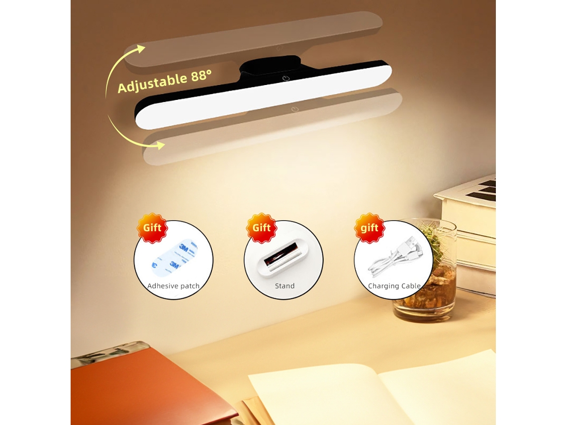 Luz Led para Maquiagem com Proteção Ocular, Recarregável, Portátil, Magnética, Suspensa e Interruptor Configuração Tátil Gamer STELASPLEN