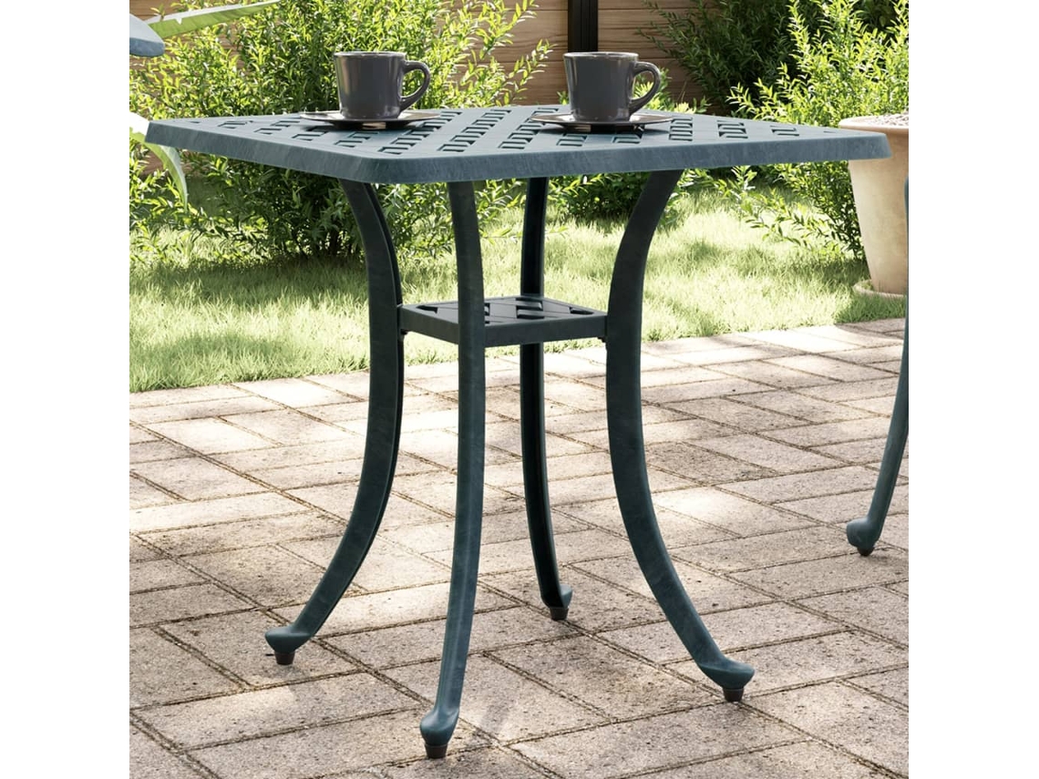 Vidaxl Mesa De Jardim 53x53x53 Cm Alumínio Fundido Verde