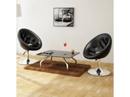 Vidaxl Bancos De Bar 2 Pcs Couro Artificial Preto