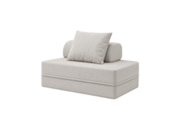 Sofá Modular 2 Lugares Convertível Liso Cinza Gelo SKOFFA