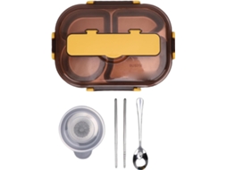 Lancheira Huiop À Prova De Vazamentos Com 4 Compartimentos, Recipiente Bento Em Aço Inoxidável, Ideal Para Viagens