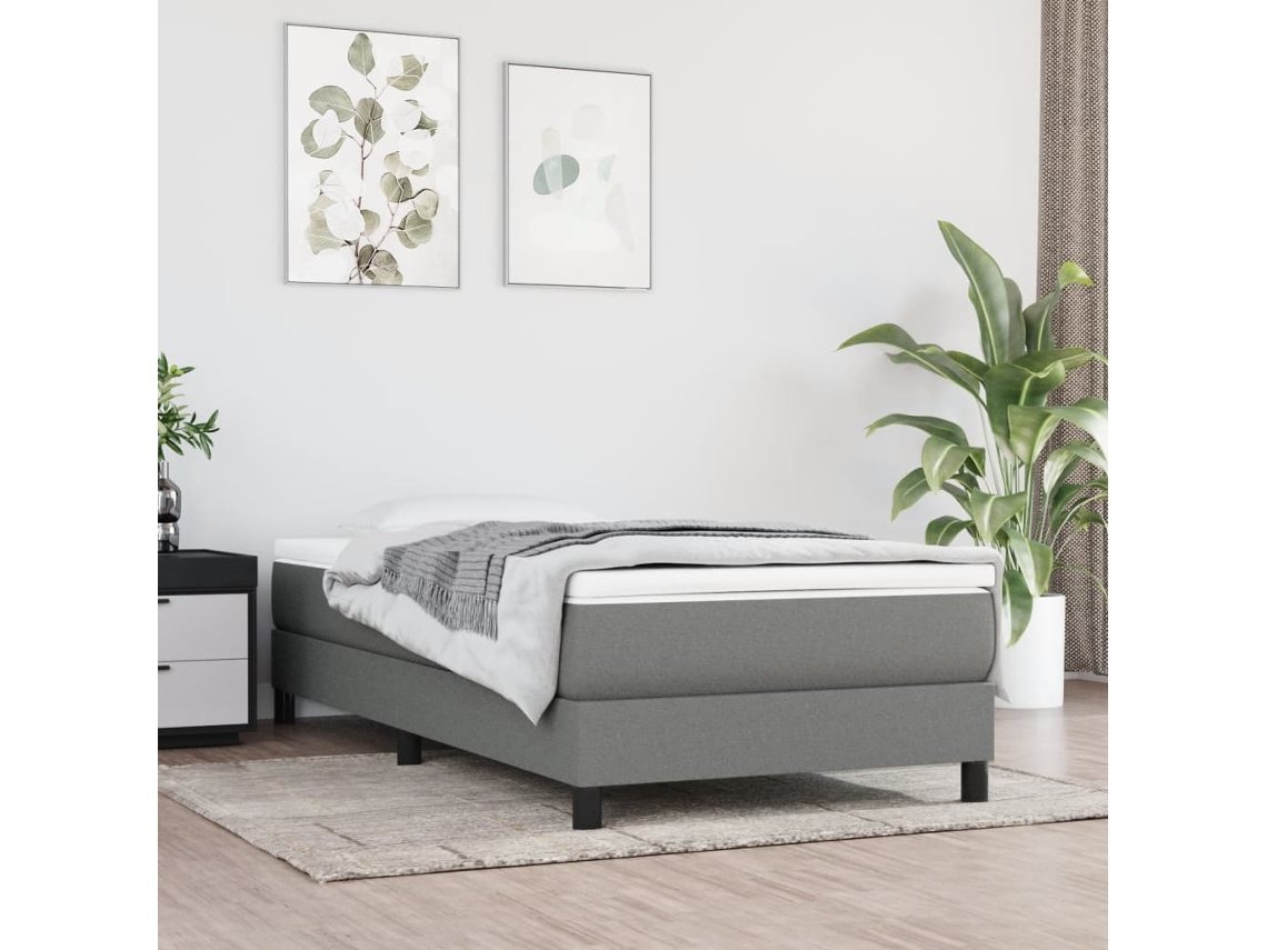Vidaxl Colchão De Molas Ensacadas Firmeza Média 90x200x20 Cm Tecido Cinza-escuro