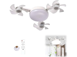 Ventilador De Teto E27 - 80w Com Controle Remoto (3 Ventiladores