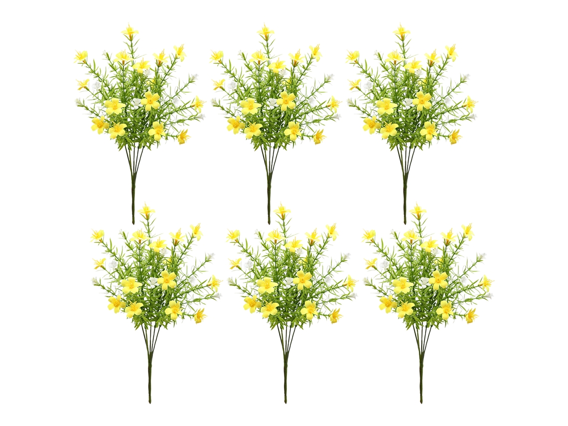 Conjunto de 6 Flores Artificiais Daisy Amarelas LAXISCREED para Decoração