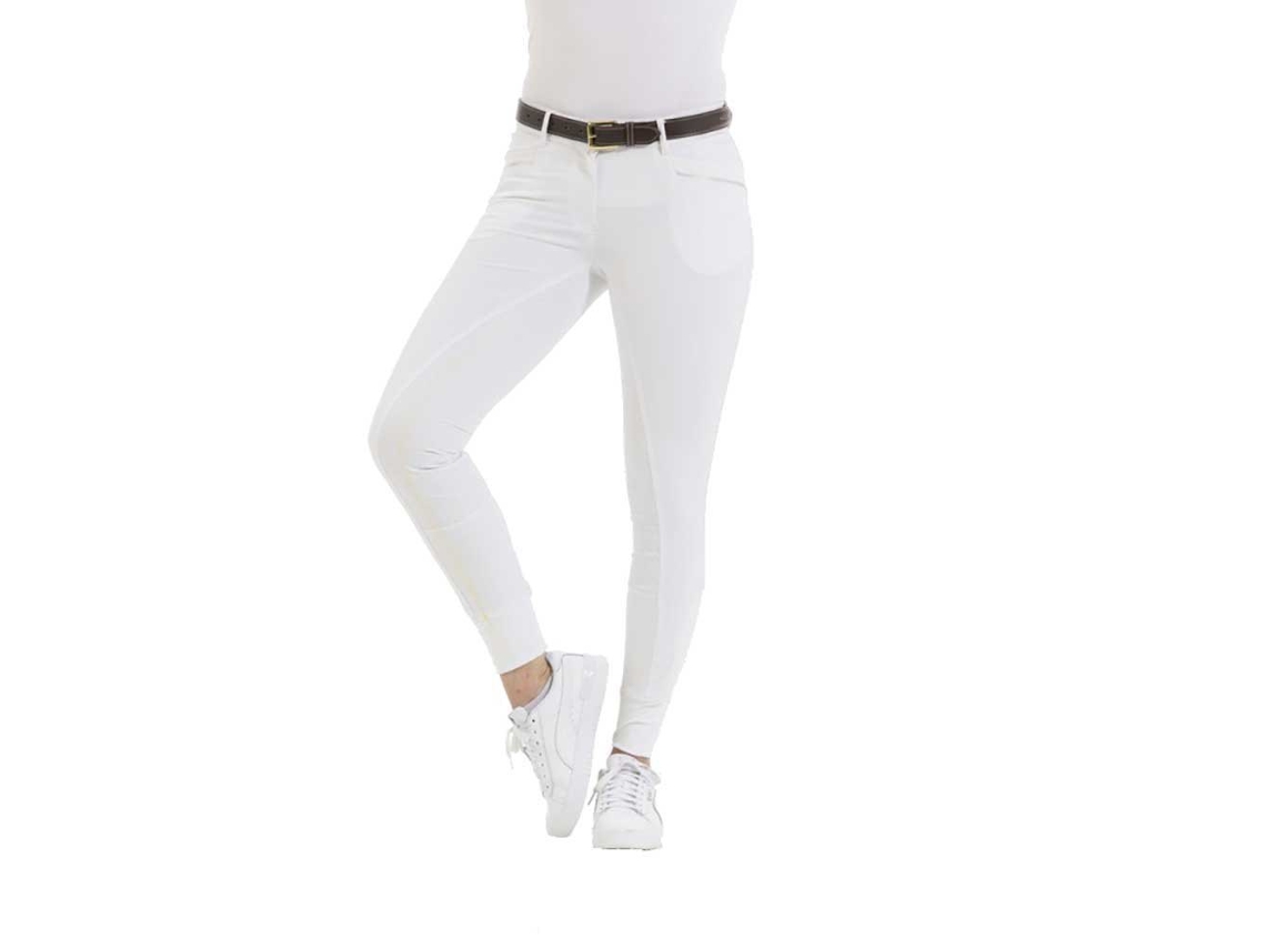 Calça de Montar com Assento de Silicone Kendal Branco 44Equitheme