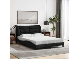 Vidaxl Estrutura De Cama Sem Colchão Hvar 140x200 Cm Tecido Preto