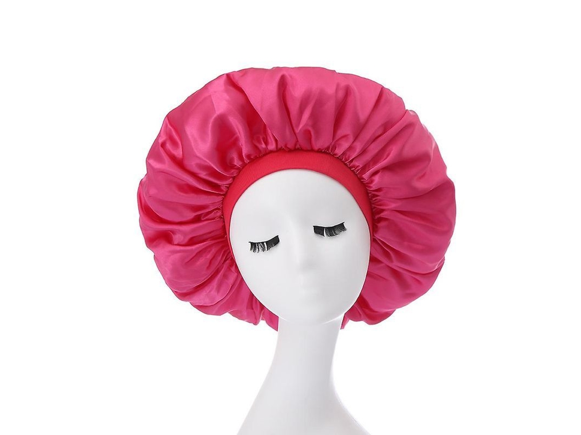 2026 gorra de Seda Impermeável com Borda Larga Elástica para Dormir Tamanho Extra Grande para Cabelo Longo, Tranças e Cachos Roxa 1 Peça