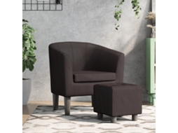 Vidaxl Poltrona Com Apoio De Pés Couro Artificial Castanho
