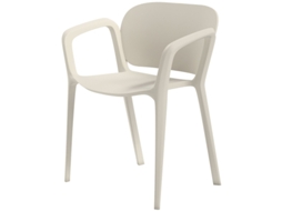 Conjunto de Quatro Cadeiras de Jardim ZIWEI STORE Empilháveis, Fabricadas em Plástico Resistente às Intempéries, com Apoios de Braços