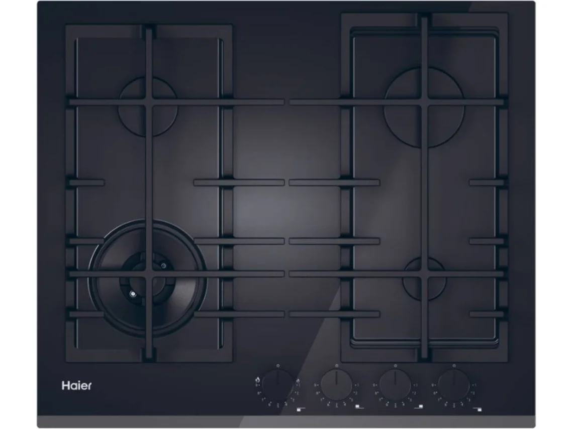Placa de Gás HAIER HAVG6BF4TBPB (Gás Natural - 61 cm - Preto)