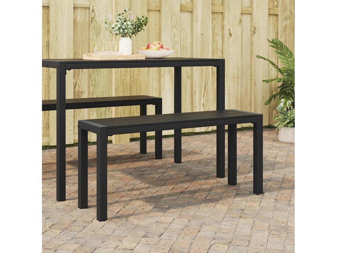 Vidaxl Banco De Jardim Preto 100 X 28 X 45cm Aço