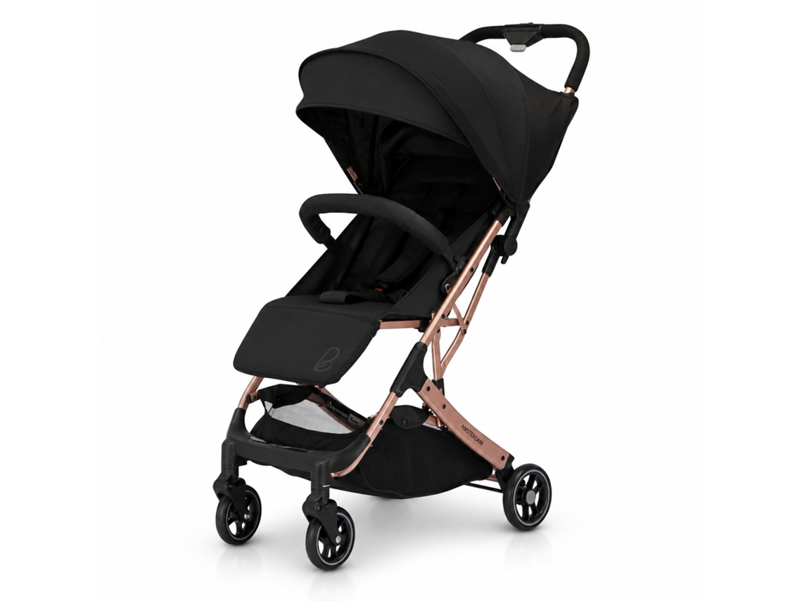 Carrinho De Bebé Asalvo Amsterdam - Ultra-leve, Reclinável, Pega Trolley, Dobrável, Até 23 Kg - Dourado