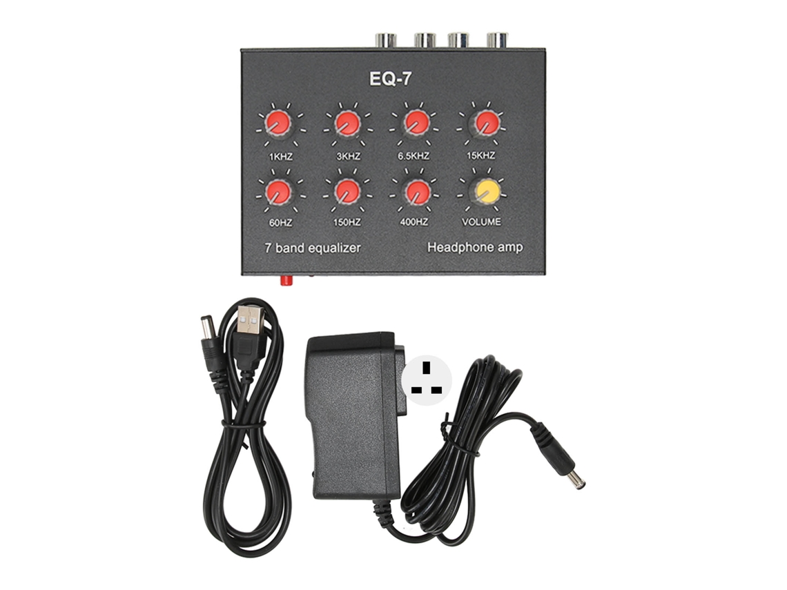 Ecualizador de Sonido Digital de 7 Bandas Con Entrada/salida Rca e Interfaz de 3,5 Mm para Coches (enchufe Británico)